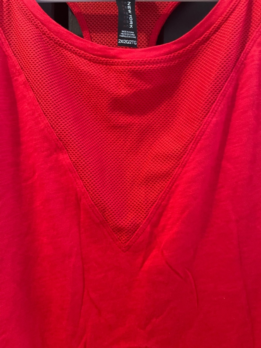 NYDJ Red Sleeveless Mesh-Inset Tank - Picture 5 of 7